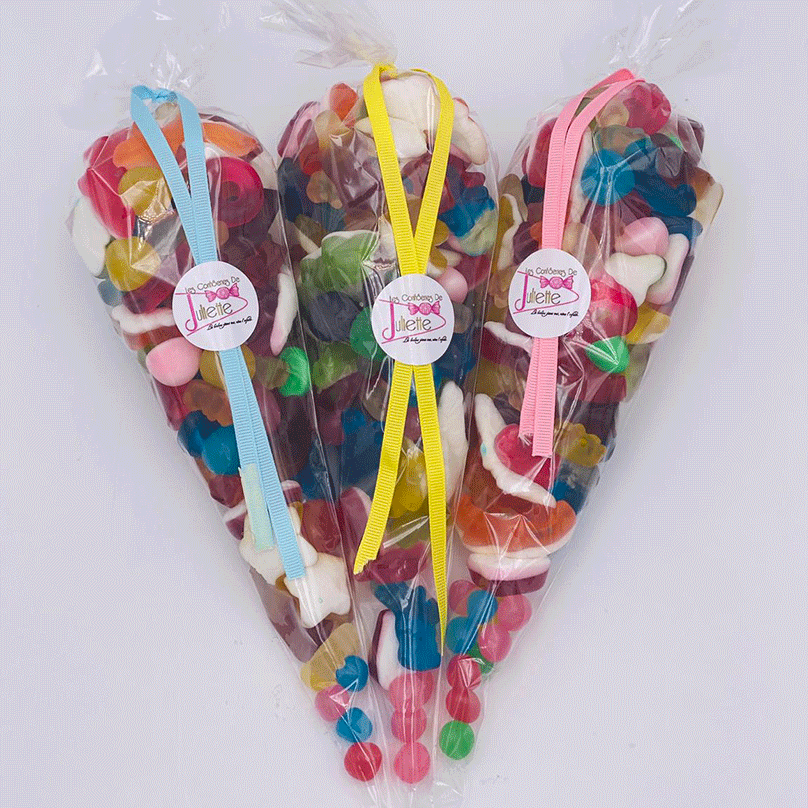 Feeona 60 pièces Sachet Bonbons, Sac Anniversaire Enfant, Sachet